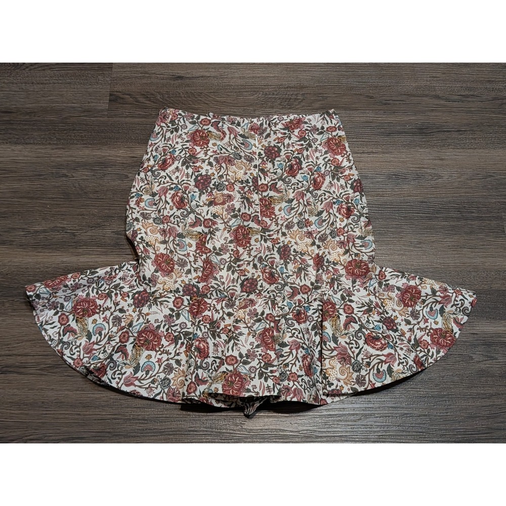 Caroline Constas Floral Ruffle Mini Skirt XS Multicolor Cotton Flounce Hem